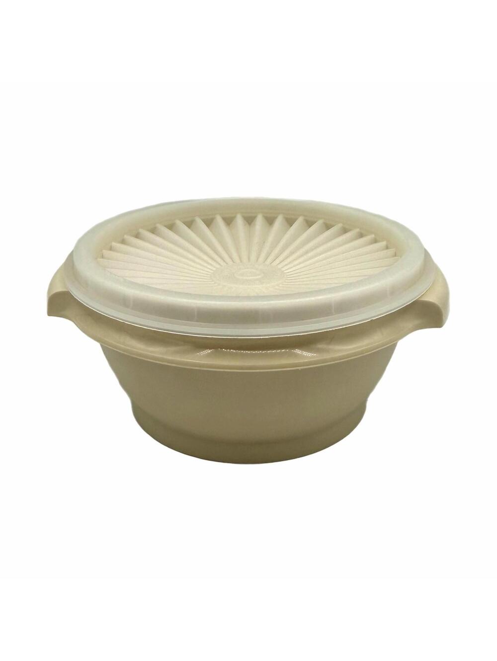 Vintage Tupperware Beige Servalier Bowl Snack Bowl & Sheer Lid